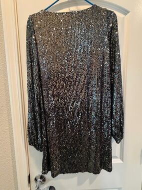 Steve Madden Iridescent Black Sequin Dress